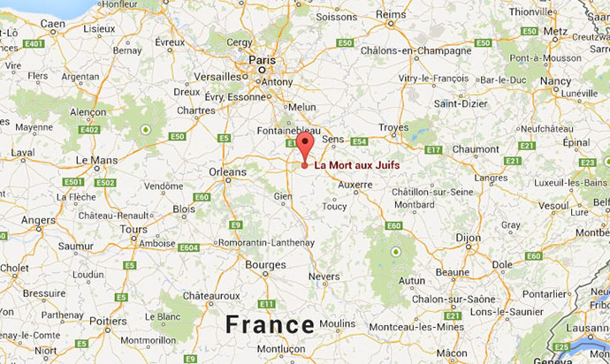 Click to enlarge la mort aux juifs map