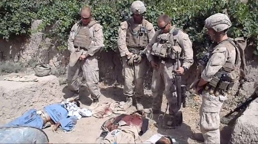 Click to enlarge US Marines urinating