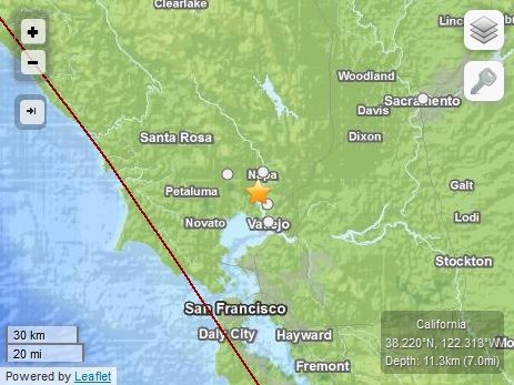Click to enlarge Earthquake 6.0 in N CA, USA