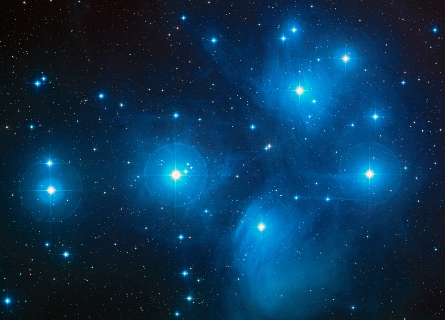 Click to enlarge Pleiades by Hubble