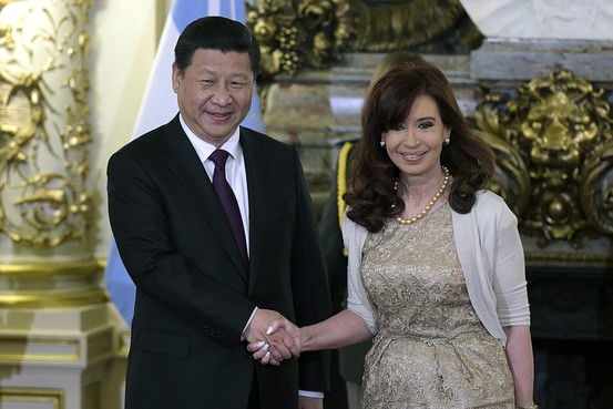 Click to enlarge Presidents Xi Jinping of China and Kirchner of Argentina