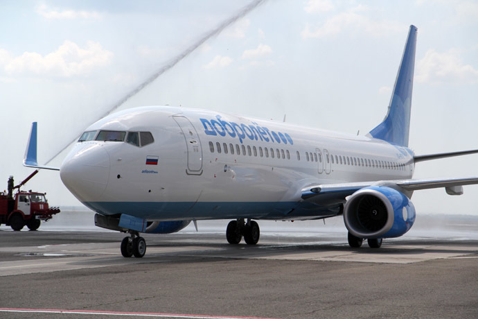 Click to enlarge Sanctioned Dobrolet Airline's Boeing plane 737-800