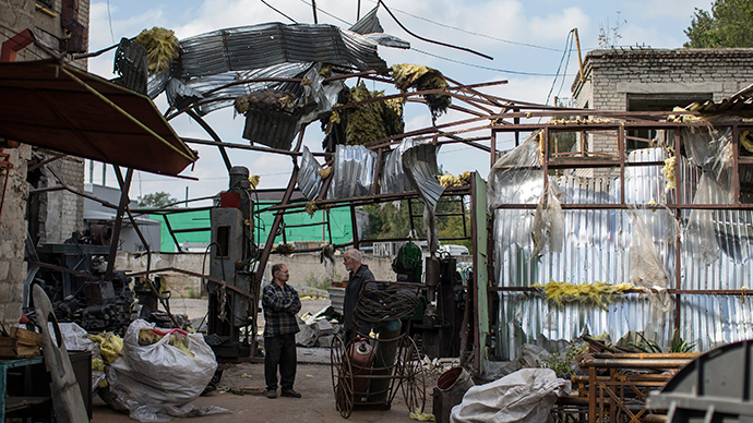 Ukraine factory destroyed