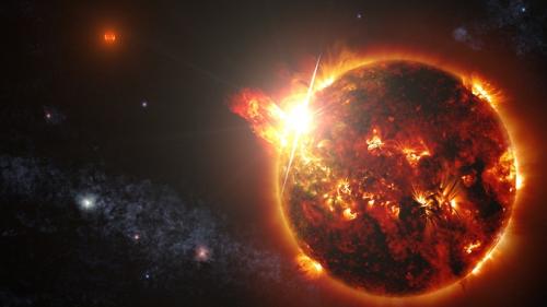 Click to enlarge stellar flare