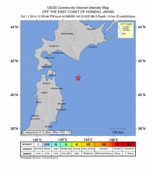 Hachinohe Japan Quake_111014