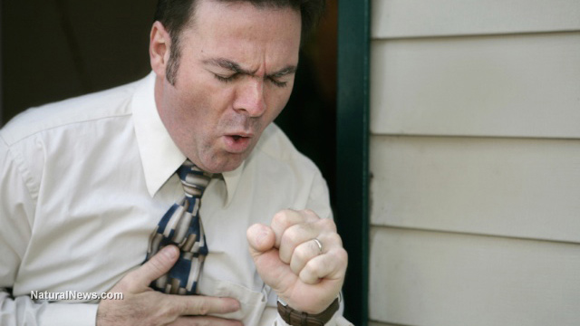 coughing man