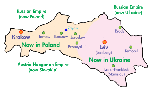 Galicia in Ukraine map