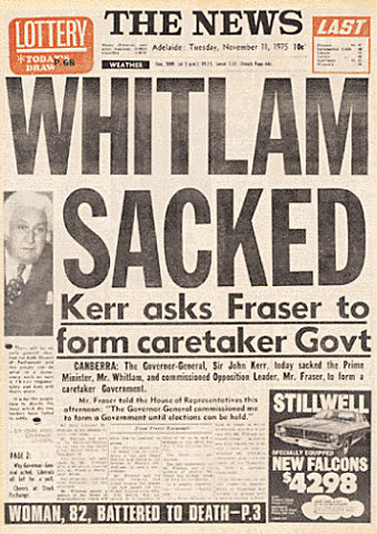 Click to enlarge Whitlam sacked