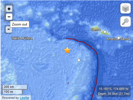 Earthquake 6.1 Hihifo, Tonga
