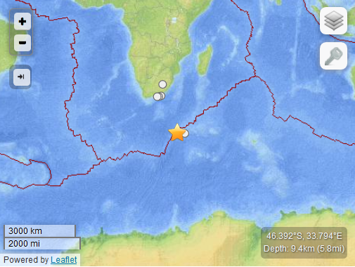 Earthquake 6.2 Prince Edward Islands region