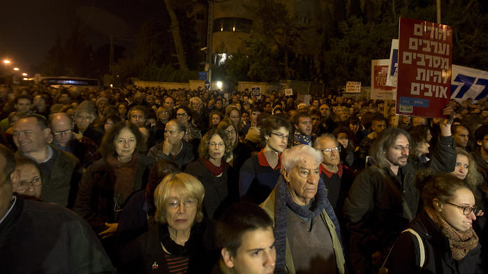 Click to enlarge Israelis demonstrate