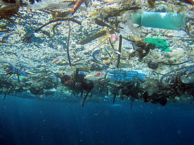 garbage in the ocean