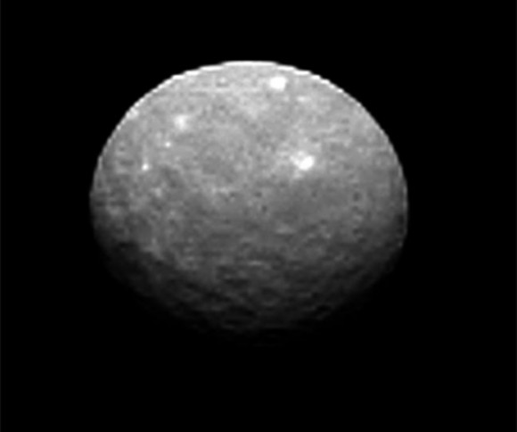 Click to enlarge white spot on Ceres