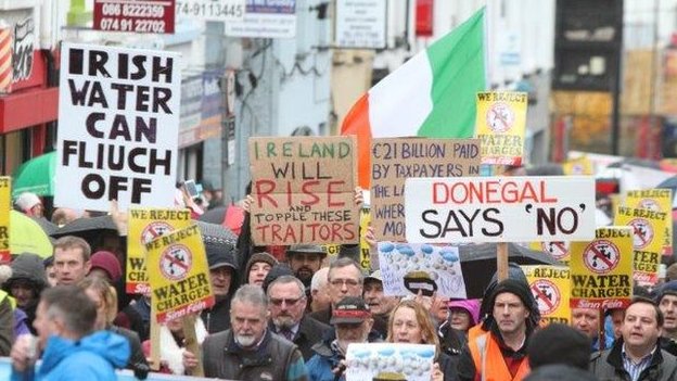 Irish protesters against the water charges