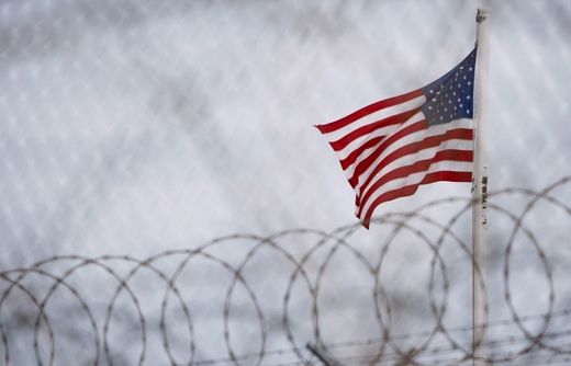 US flag barbed wire