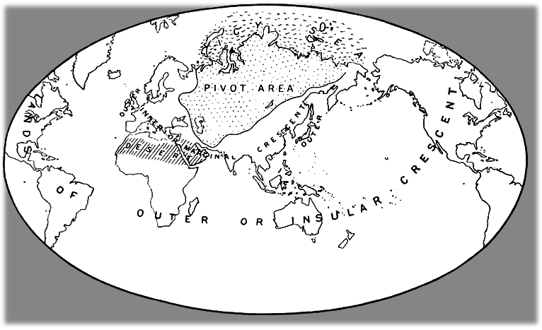 Click to enlarge Mackinders Heartland,Weltsicht Weltkarte Elite,Mackinders geostrategische Weltkarte