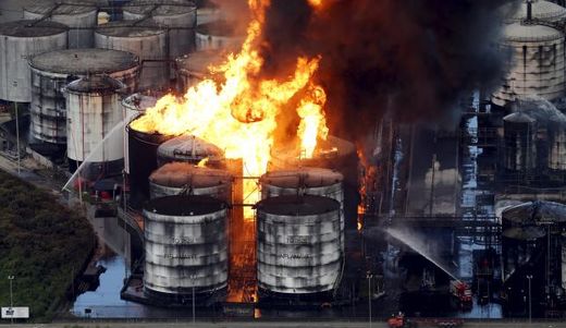 fuel tank storage fire santos brazil