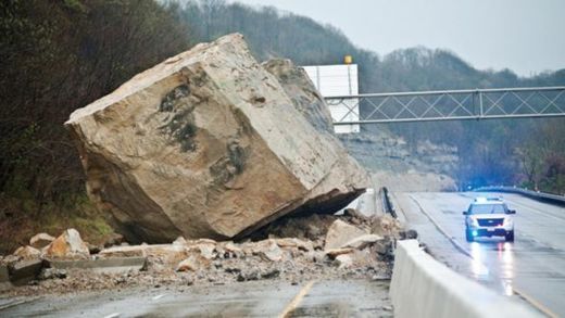 Ohio highway boulder