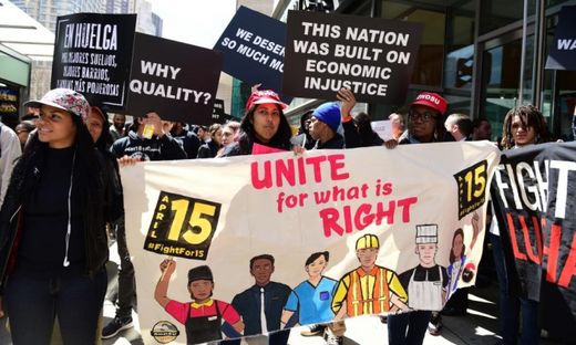 fast food worker protests, fight for $15