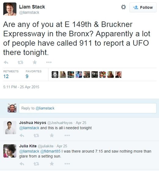 bronx ufo tweet