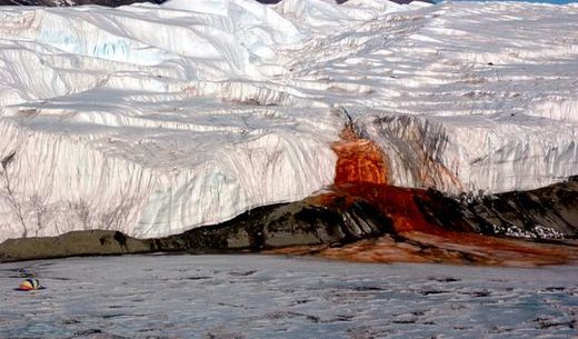 antarctica bleeding glacier