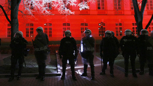 police line poland riot