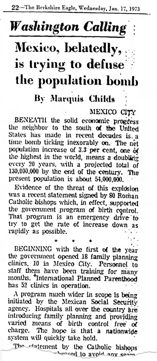newsclipping mexico population