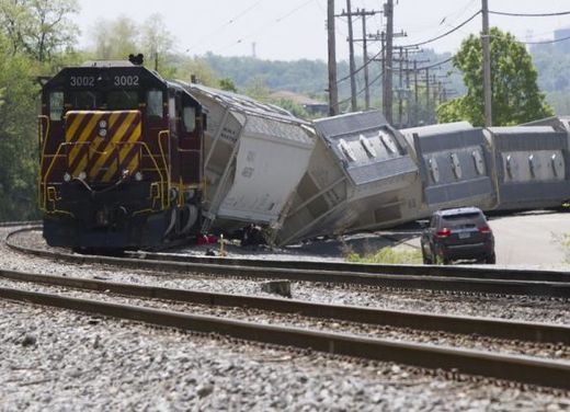 Freight train derailment in Pittsburgh