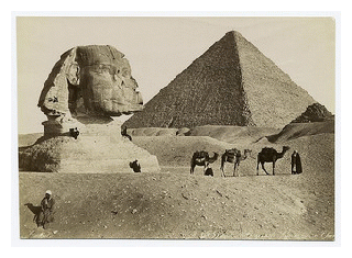 Sphinx and pyramid