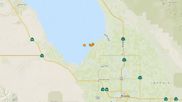 six earthquakes in the Salton Sea.