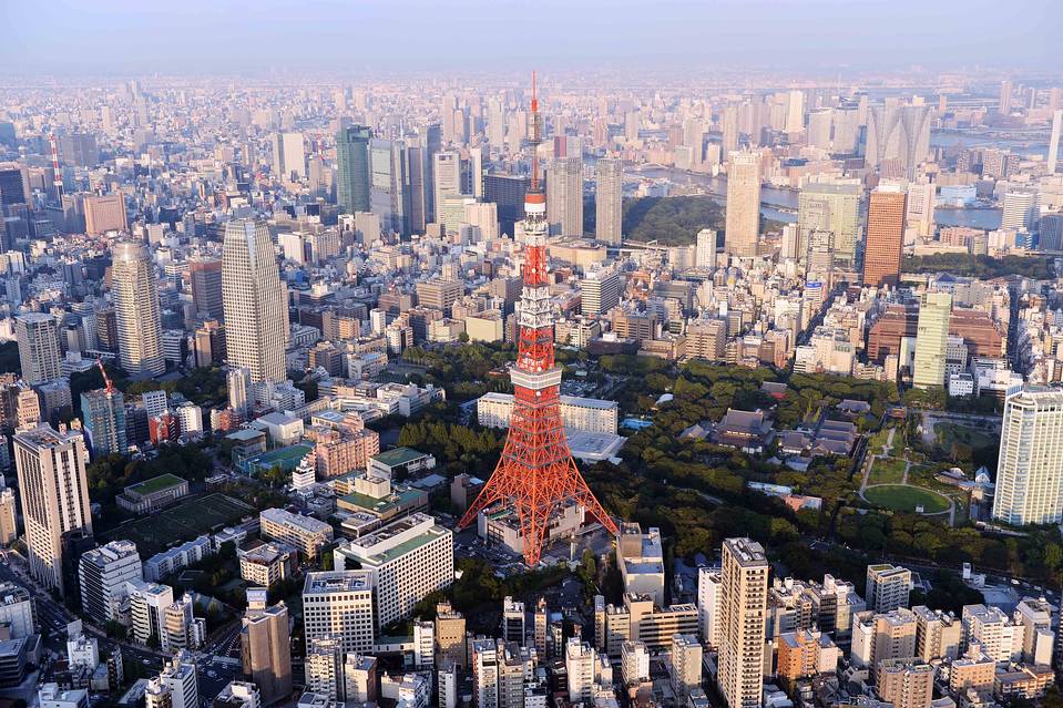 An aerial view of the Tokyo.