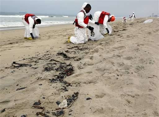 oil globs los angeles coast