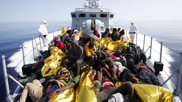 Migrants on boat