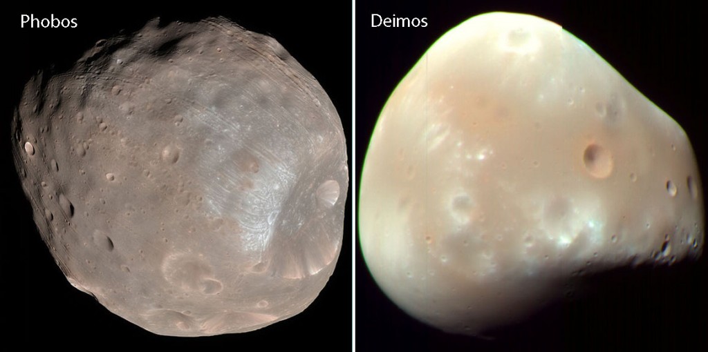 Click to enlarge Phobos and Deimos