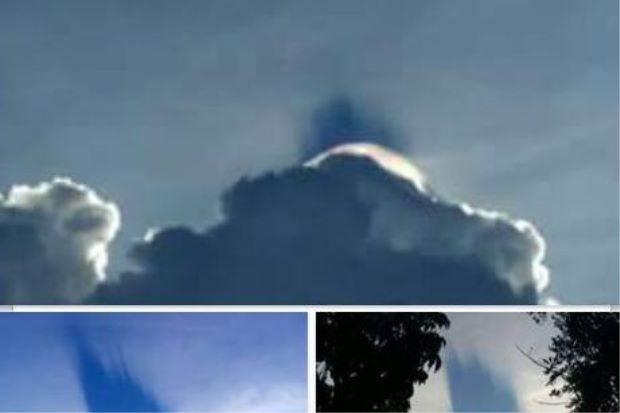 blue rays seen over Mount Kinabalu