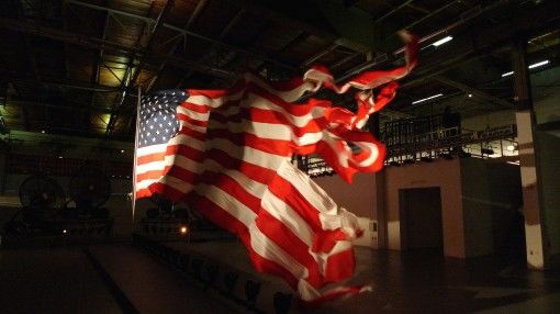american flag torn