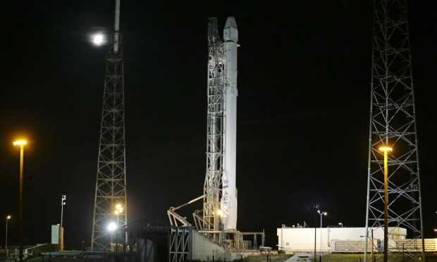 Click to enlarge SpaceX Falcon 9 rocket and Dragon spacecraft