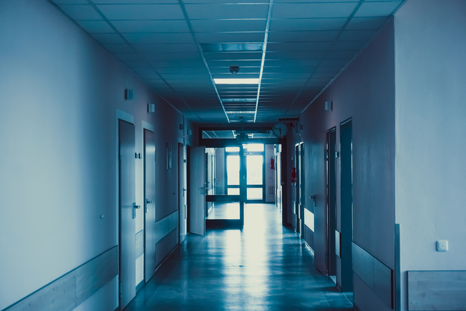 Click to enlarge hospital corridor