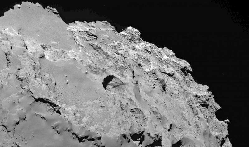 sinkholes on comet