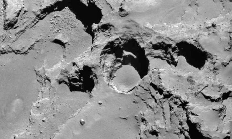 sinkholes on comet