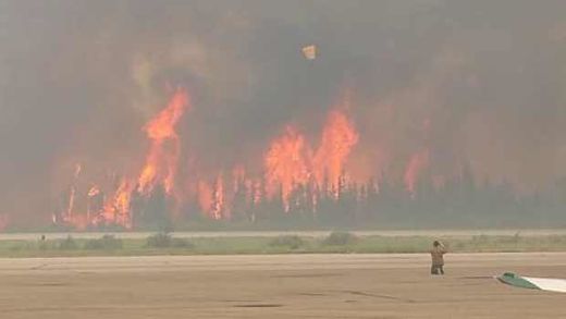 wildfire at La Ronge airport