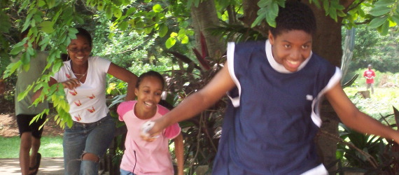 Children playing on Mmofra Foundation grounds