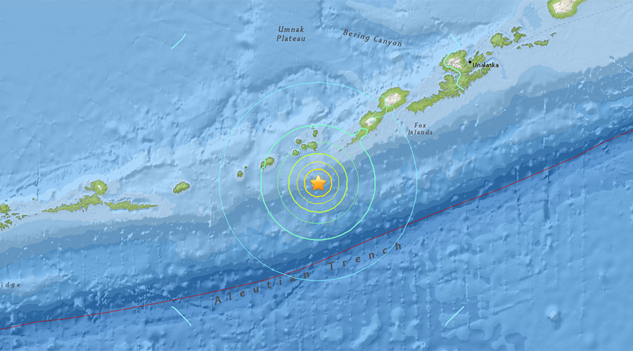 earthquake off Alaska July 2015