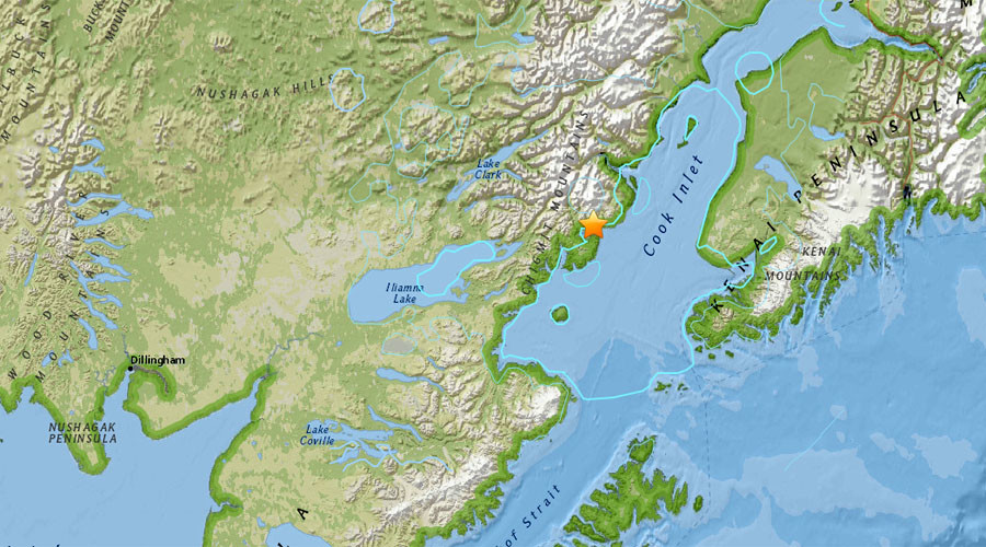Click to enlarge earthquake in Alaska map