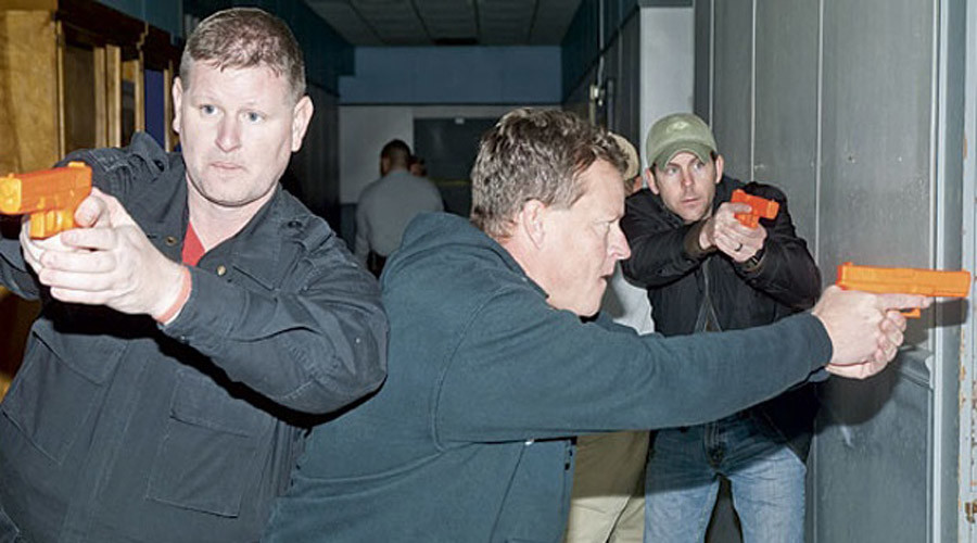 Click to enlarge Police shooter drill
