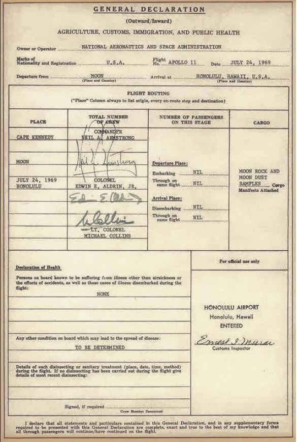 Click to enlarge Travel documents moon