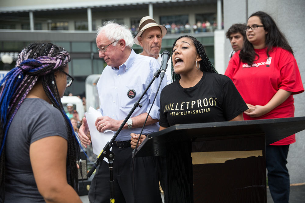 Click to enlarge bernie sanders seattle black lives matter
