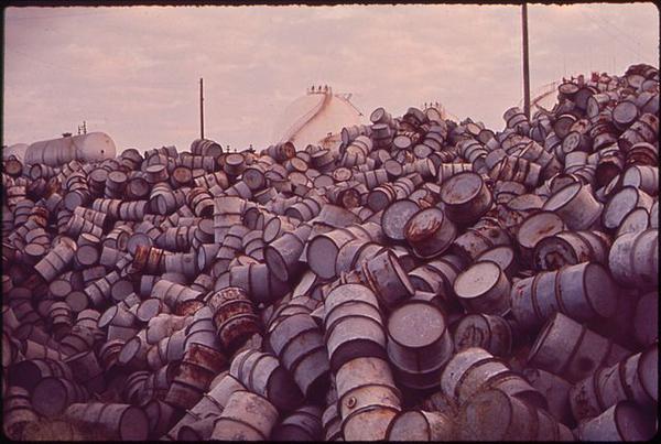 Click to enlarge empty oil drums