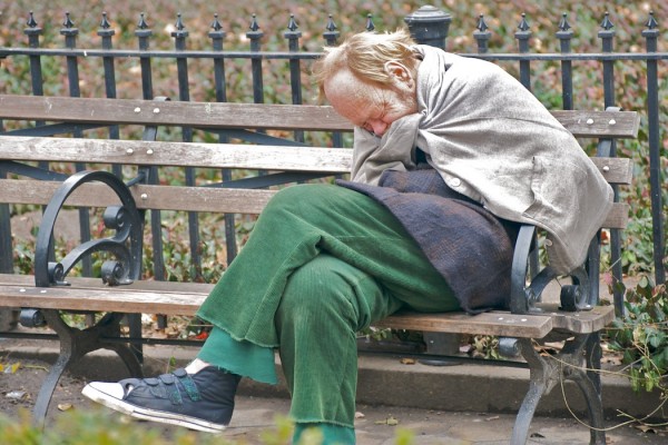 man on bench