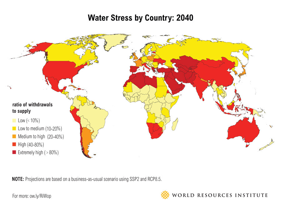 Click to enlarge Water stress map